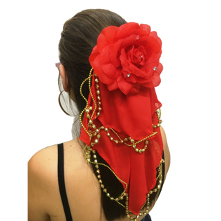 Flor c/ Véu De Ponta Cigano Espanhola Acessório De Cabeça Mantilla em Oferta na Shopee