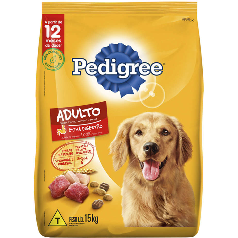 Ração Pedigree Cães Adultos Raças Médias E Grandes Carne E Frango 15Kg em Oferta na Shopee