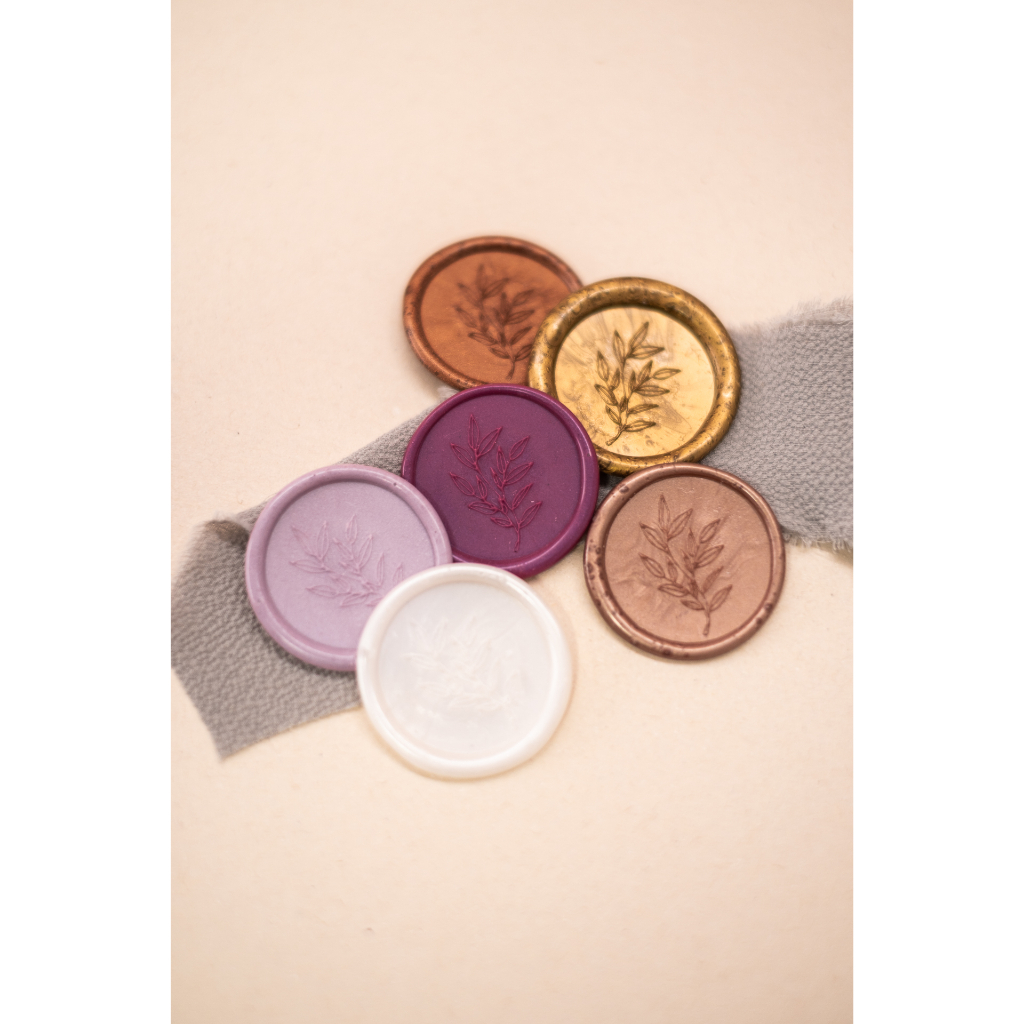 Lacres de cera Acacia convite de casamento kit 10un - Envio Imediato