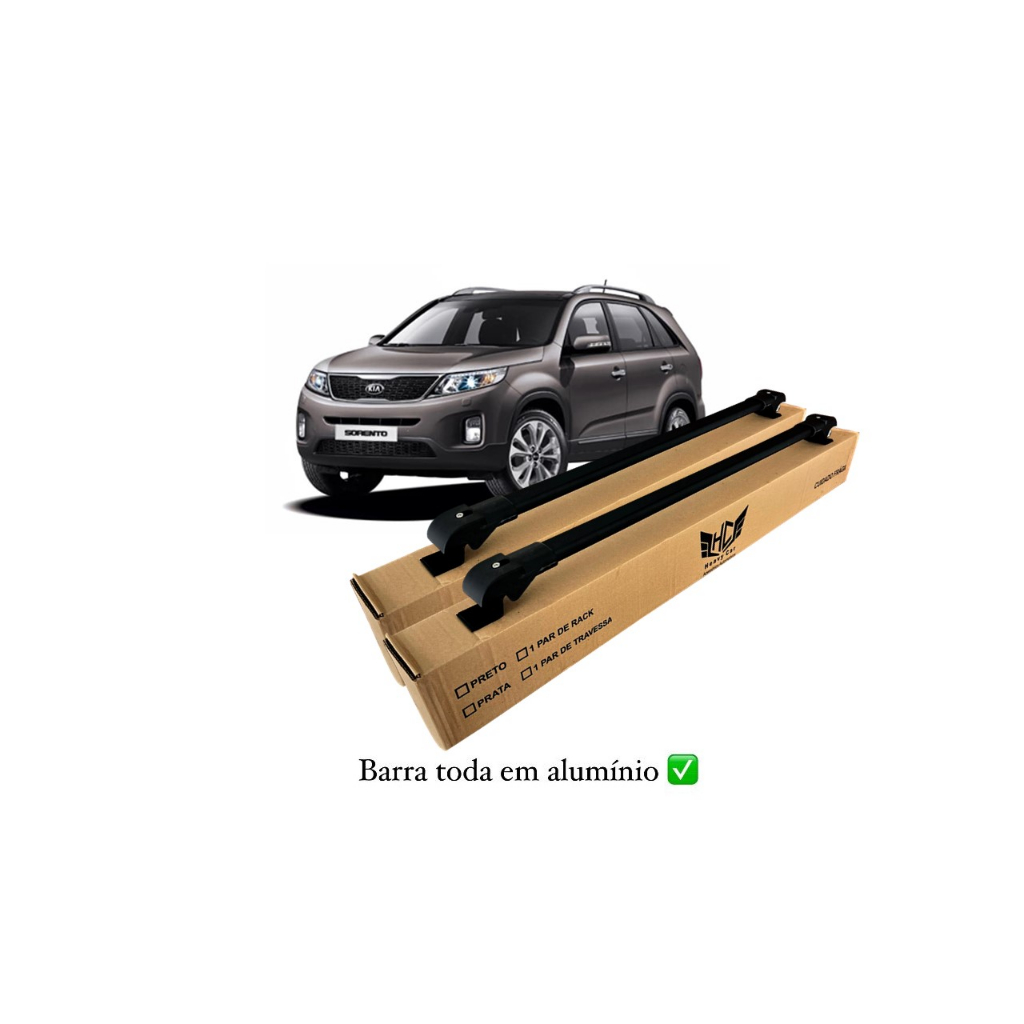 Rack Travessa de Teto Sorento 2010 A 2014 Bagageiro Slim Barra Alumínio