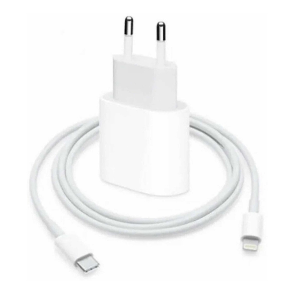 Carregador iPhone Fonte Turbo USB-C 20w + Cabo USB-C Lightning Compatível Com Todos iPhones Lacrado