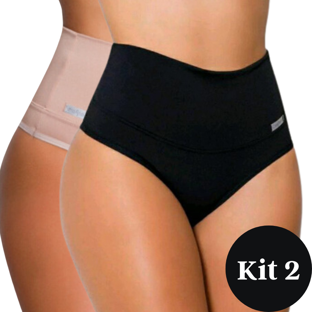 Kit 2 Calcinha Suplex Modeladora Segura Barriga Cintura Alta Pós Parto - Stela em Oferta na Shopee