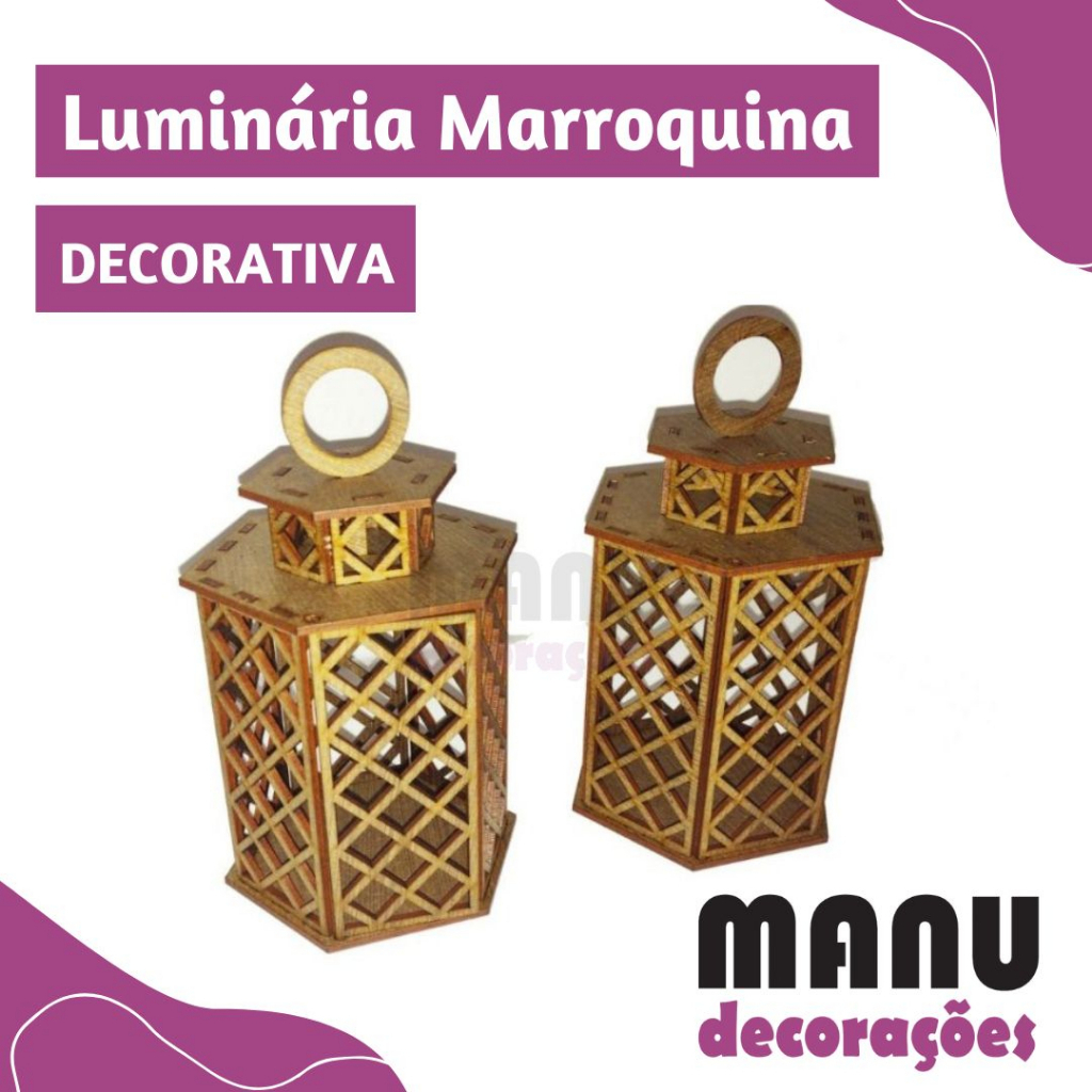 Kit 15 Luminária Marroquina Decorativa 16 cm / Luminária para Decoração / Somente Decorativa
