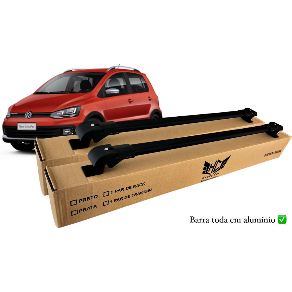 Rack Travessa de Teto Volkswagen Vw Crossfox 2010 A 2022 Bagageiro Slim Barra Alumínio