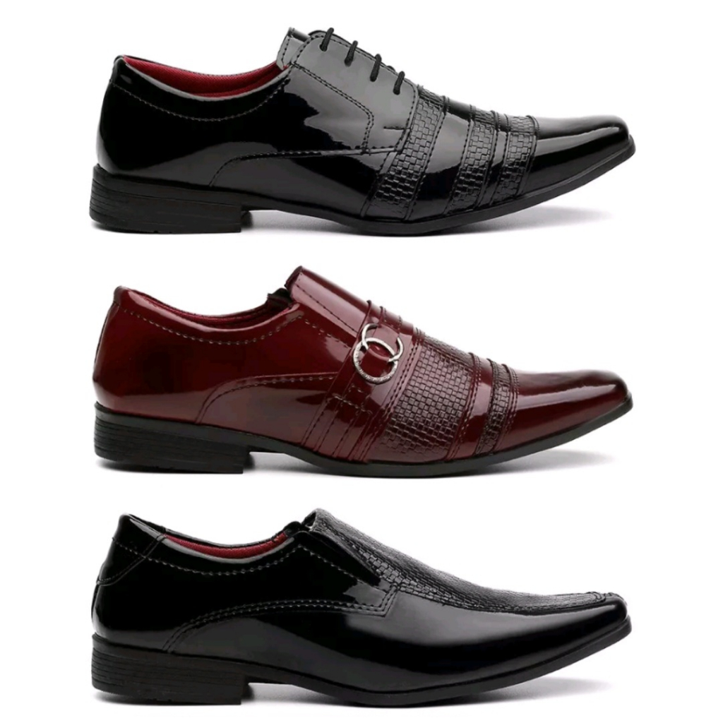 Kit 3 Pares de Sapato Social Masculino Confortável na Promoção
