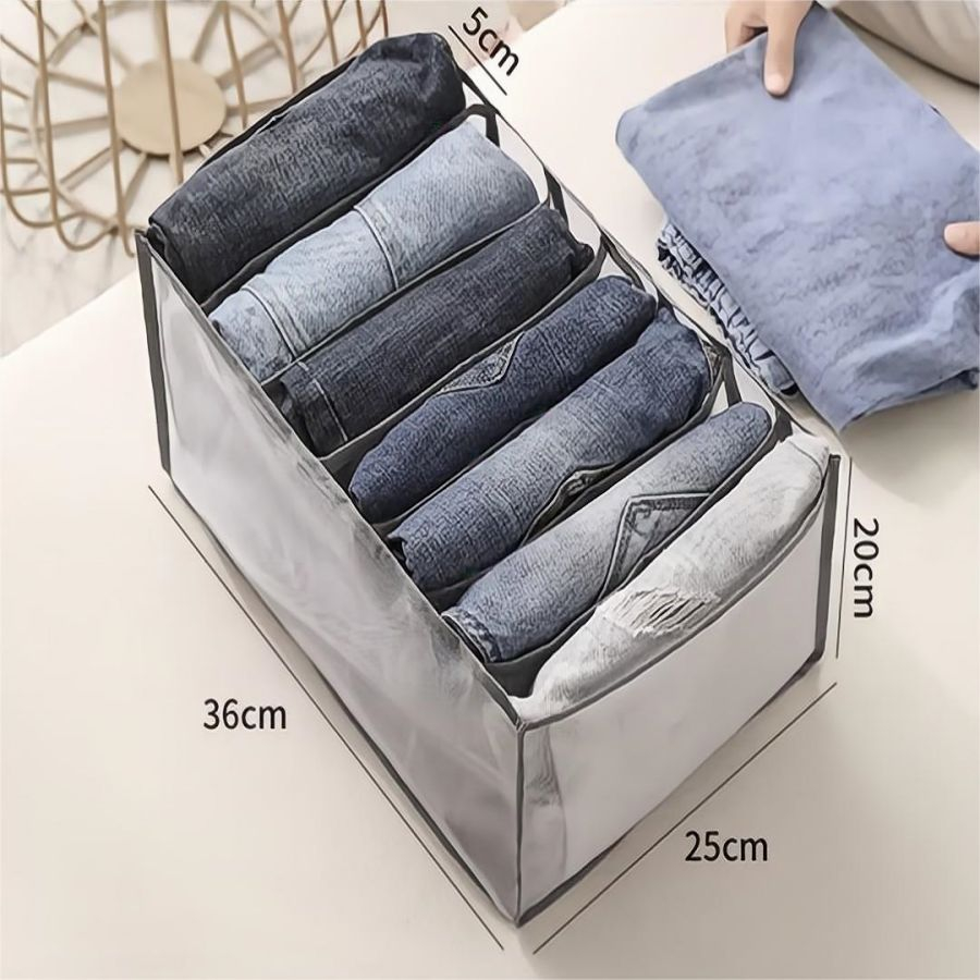 Organizador de Gaveta roupas de guarda-roupa, 7 grades dobrável, , meias, cachecóis, leggings, camisetas, jeans
