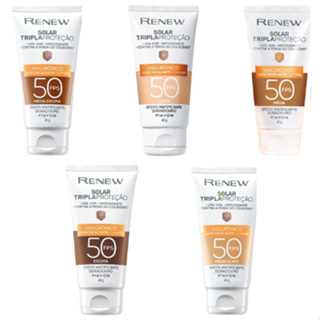 Protetor Solar Facial Renew Solar Advance Matte com Cor Anti-Idade FPS 50 40g em Oferta na Shopee