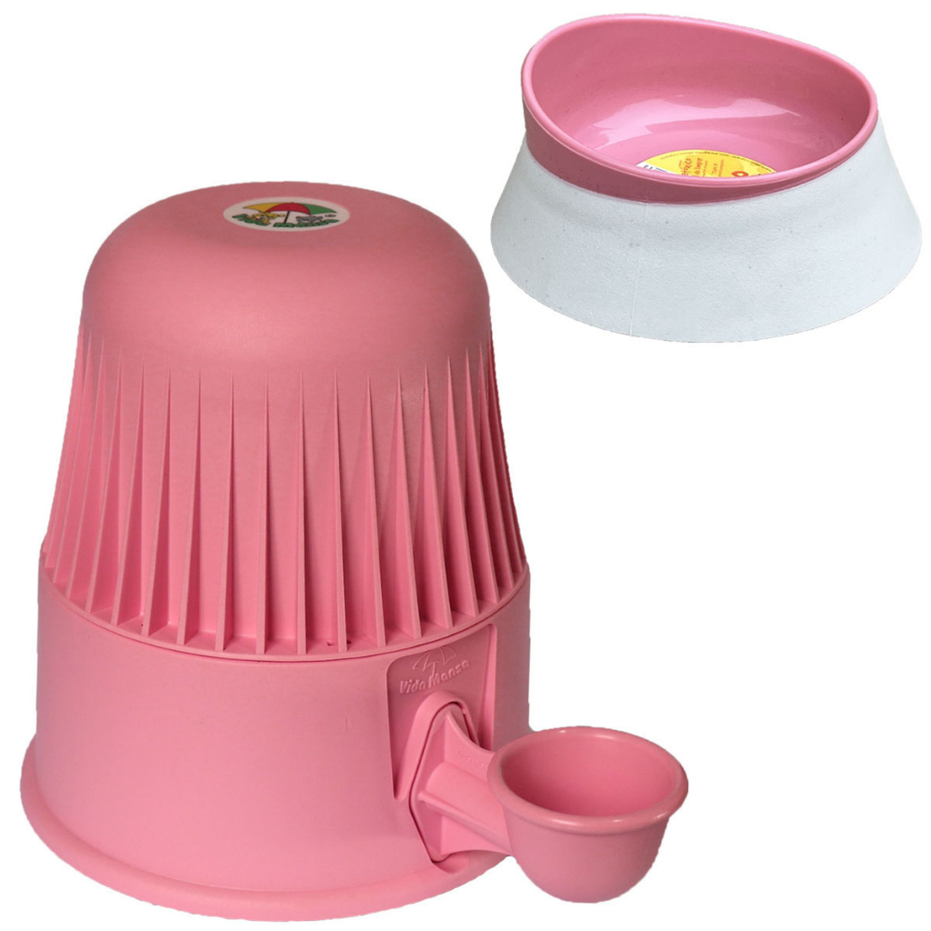 Bebedouro Vida Mansa 2 litros Para Cães e Gatos de pelo longo + Comedouro resistente de 320ml para ração