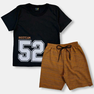 Conjunto Infantil Menino Verão 2 Peças Camiseta E Bermuda Confortável em Oferta na Shopee