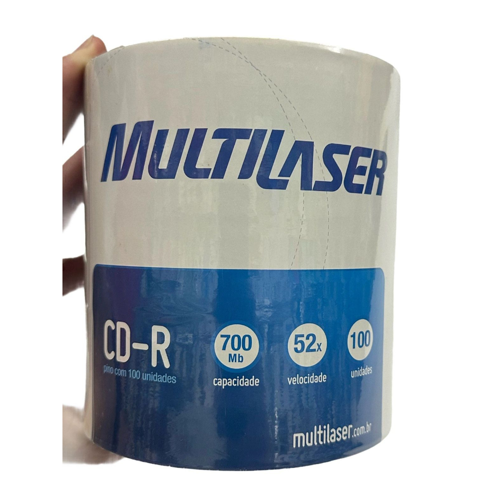CD-R Virgem 52x 700Mb Com 100 unidades Multilaser