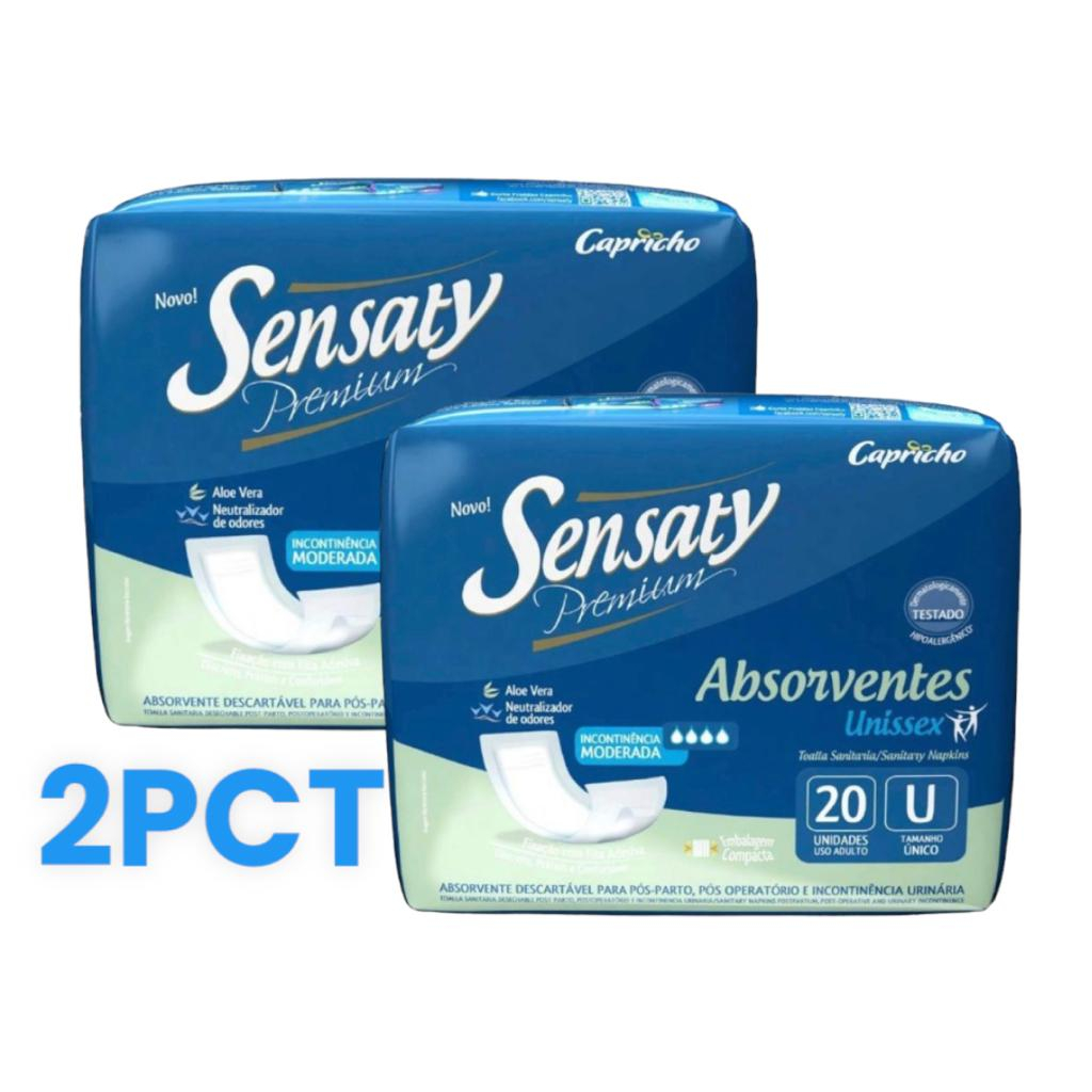 ABSORVENTE GERIATRICO SENSATY KIT C/2 PCT SUPER ABSORVENTE em Oferta na Shopee