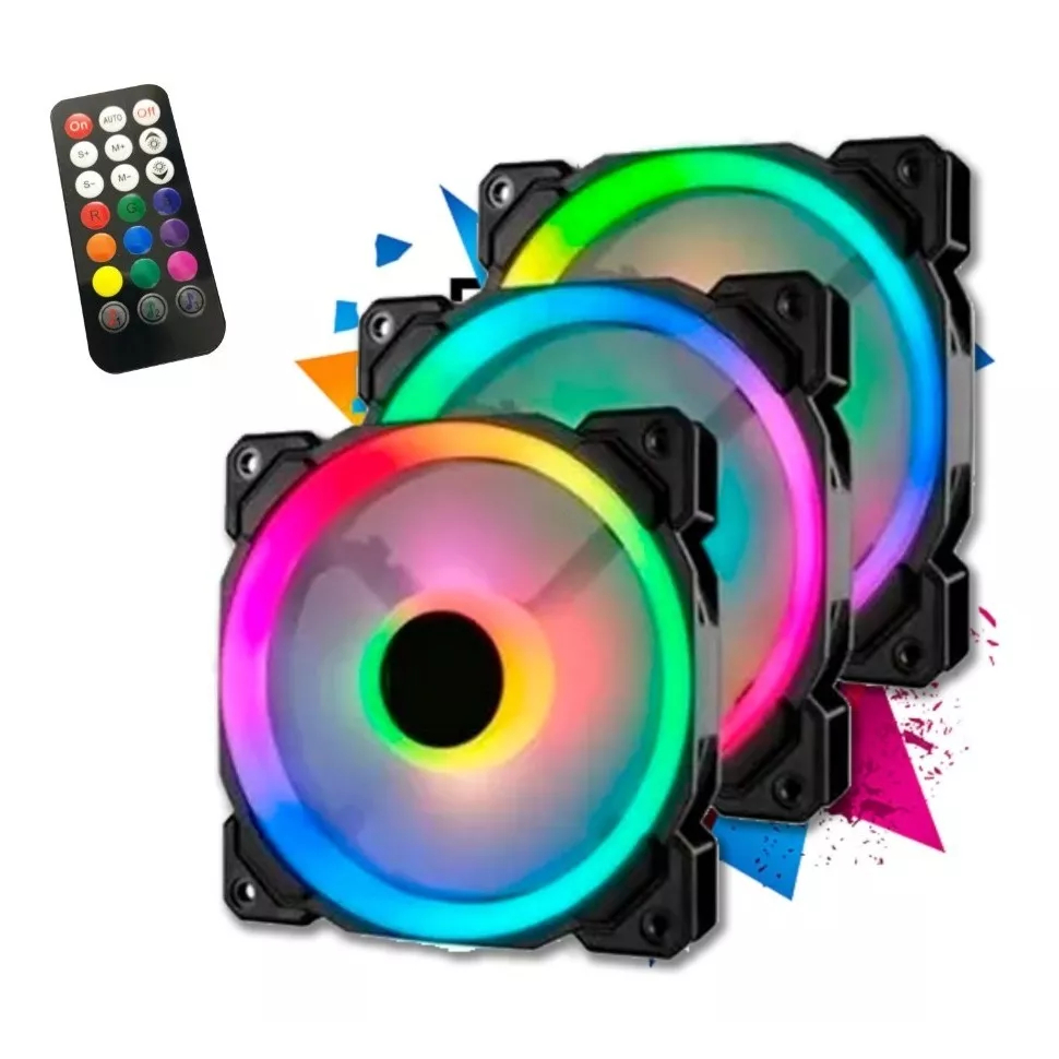 Kit 3 Coolers Led Rgb Slim Controladora De Cores Bpc-kslim12