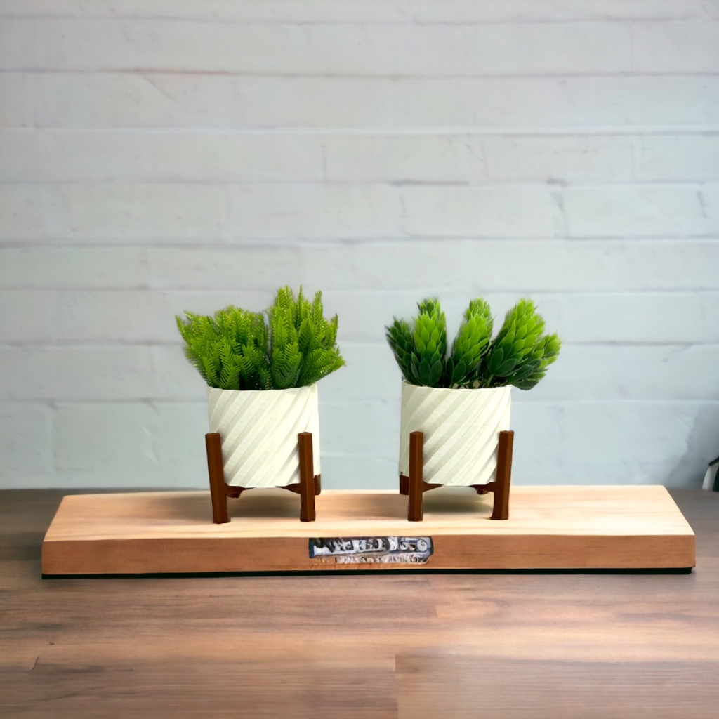 Enfeite Kit Vaso Planta Cachepot Mesa Sala Decoração Rack Plastico Pequeno Minimalista