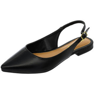 Sapatilha Slingback Rasteira Feminina Aberta Bico Fino Classica Lisa Casual Social Dia aDia Novo Confortavel Rasteirinha