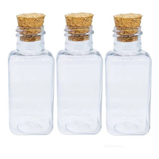 60 - Mini Garrafinhas De Plastico 40ml Com Tampas De Rolha