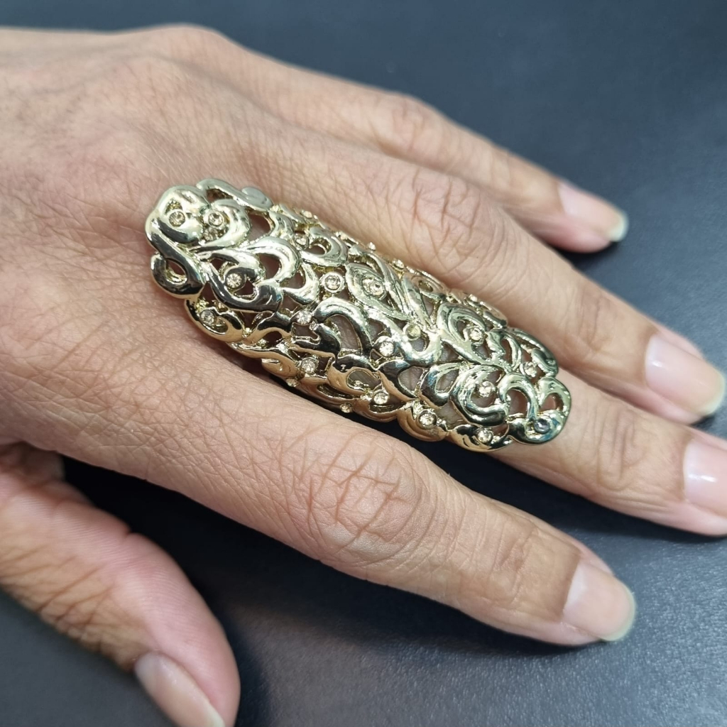 Anel Cobre Dedo Dourado Rococó Fashion - N. 17, 18, 19, 20 Vários Modelos