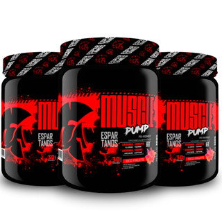 Kit 3x Pré Treino Muscle Pump Pre Workout 300g Espartanos Sabor: Frutas Vermelhas