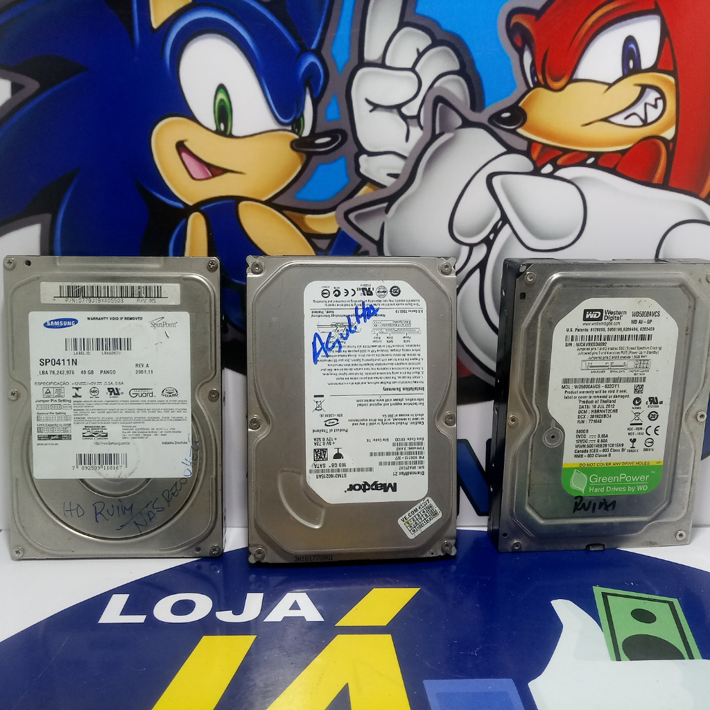 defeito lote  10 hdd hds pc 3.5