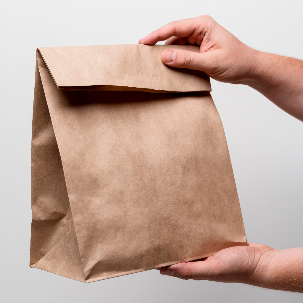 Saco Delivery  Kraft SOS 35x24x14 Tamanho G Com 100 Unds, Hambúrguer, Burguer - Liso em Oferta na Shopee