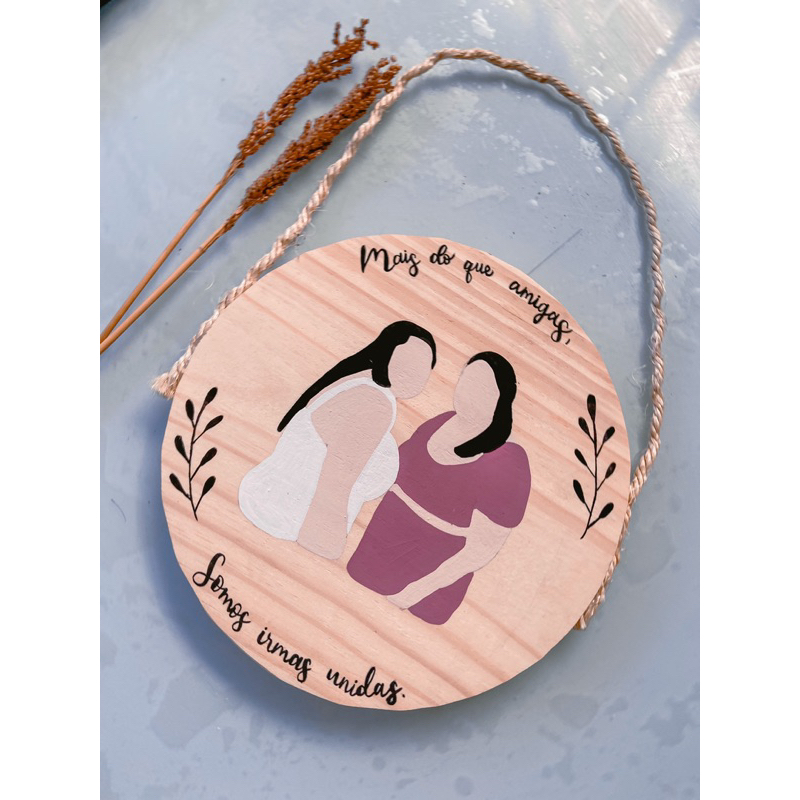 Quadro Plaquinha Decorativa Silhueta a partir da foto| Foto enviada pelo cliente via chat | Diâmetro aprox. 20 cm | Quadro Personalizável