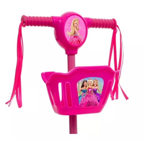Patinete Barbie lançamento Musical e Luzes 3 Rodas com cesta  + Surpresa + Entrega em Todo Brasil
