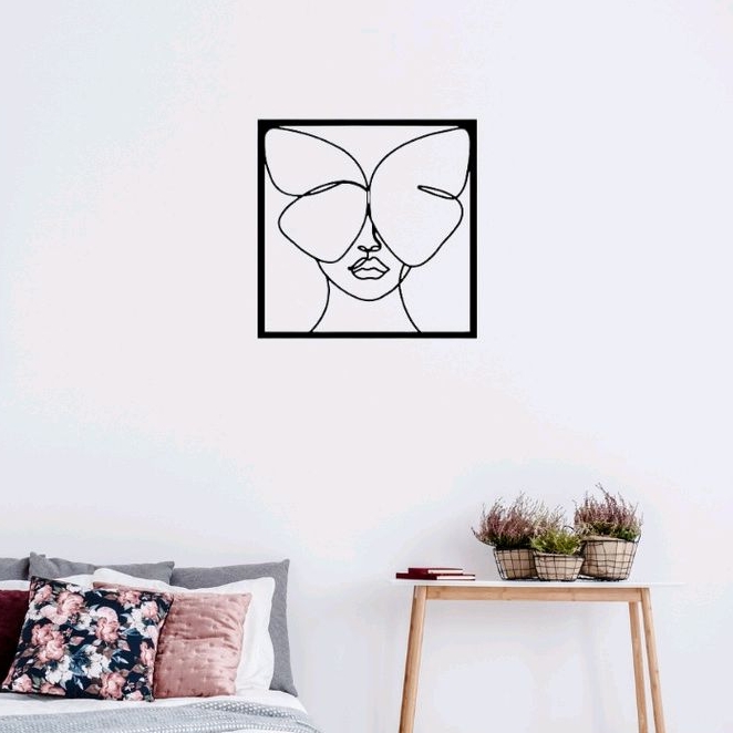 Quadro Decorativo Mulher Borboleta Aplique De Madeira Vazado Decoração Quarto Sala Cozinha Escritório Quadros Femininos Madeira Mdf 3mm