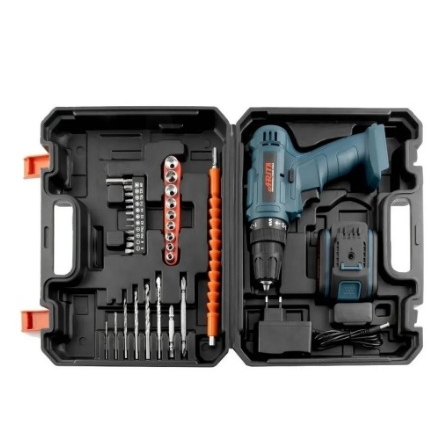 Furadeira Elétrica Parafusadeira com 1 Bateria Íon-lítio Sem Fio 1500rpm Bivolt 12V