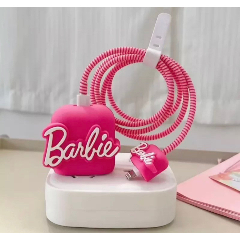 1 Kit com 3 Peças Protetor De Cabo E fonte 20ww da Barbie Lançamento Para carregador de Celular
