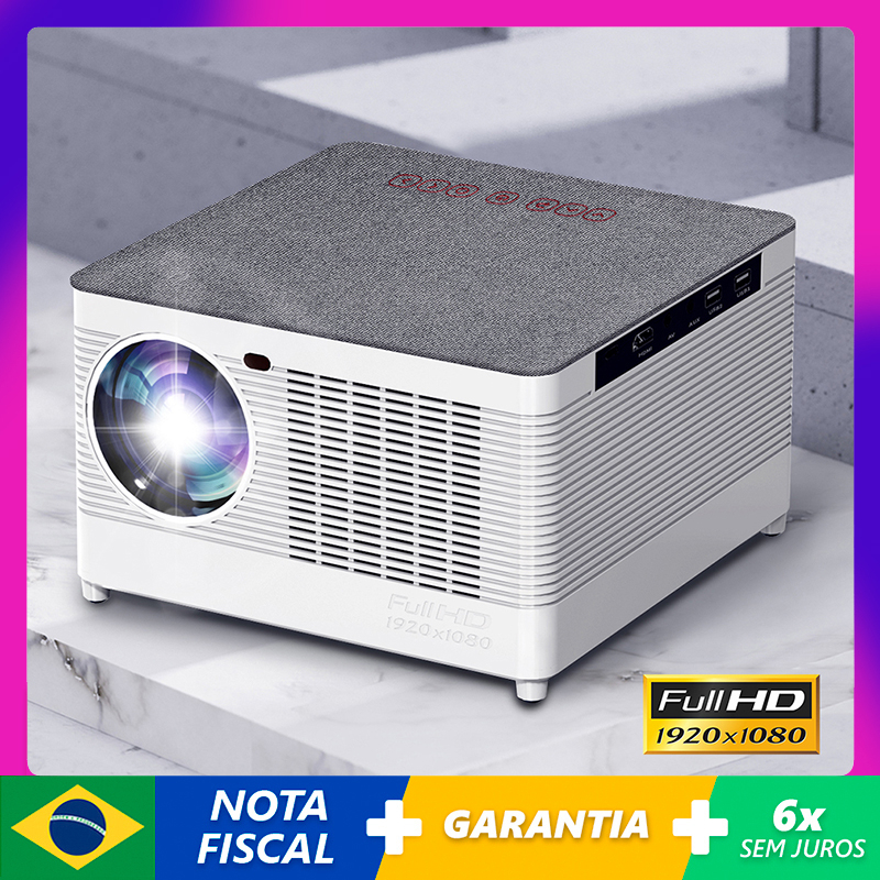 projetor LED T55 Resolução Android 9.0 1920*1080P Suporta projetor vídeo Full HD para Cinema em casa Projetores de filmes Pico 2.4G/5G Wifi 400 ANSI 9000 Lumens Projetor 4K Projetor de vídeo Projetor LCD Home Theater