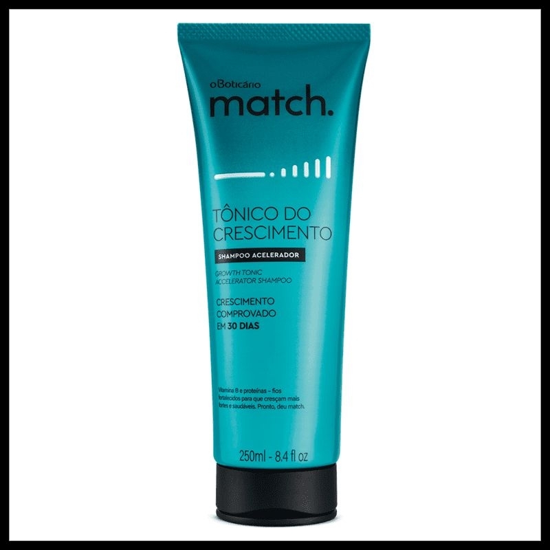 Shampoo Match O Boticário Tônico do Crescimento, 250ml