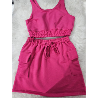 Conjunto Saia cargo com cropped TOP Modelo Novo Cores Novas tendencia 2023