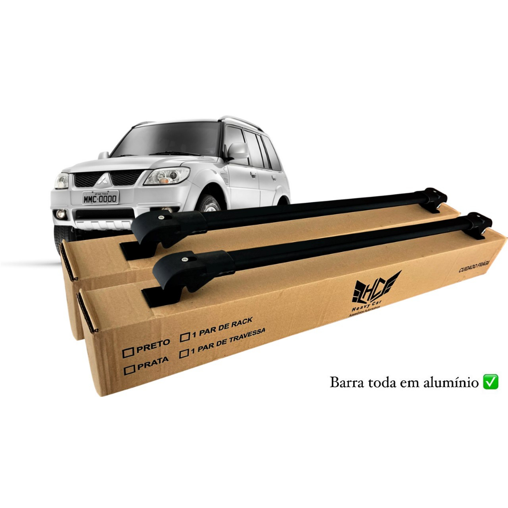 Rack Travessa de Teto Mitsubishi Pajero Tr4 2010 A 2016 Bagageiro Slim Barra Alumínio