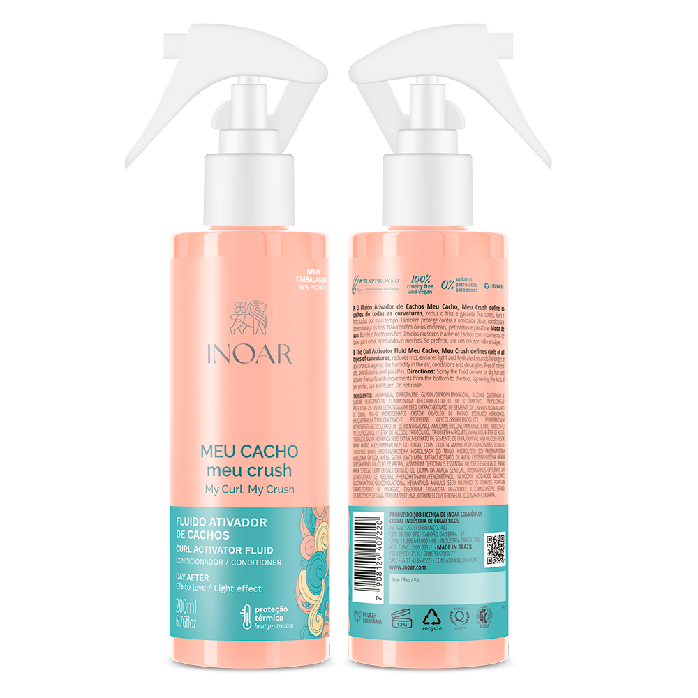 Kit 02 Inoar Meu Cacho Meu Crush Fluido Ativador De Cachos 200ml