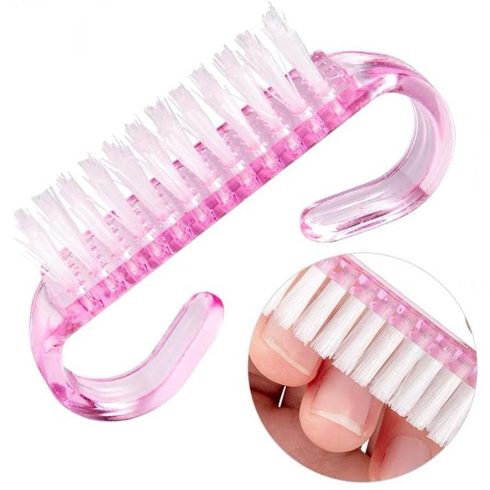 Escovinha Acrílica Para Limpeza De Unhas Higiene Multiuso Alça Anatomica