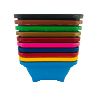 10 Vasos Quadrado 13 x 13 cm 500ml para Suculentas Cactos Bonsai Plantas - Cores em Oferta na Shopee