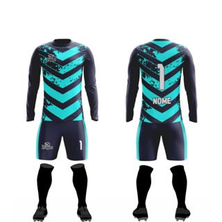 Camiseta uniforme goleiro kit camiseta calção e meião dry personalizado mod 24