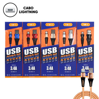 Kit 5 Cabos Carregador iPhone 2 Metros Cores Variadas
