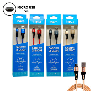 Kit 4 Cabos Carregador V8 2 Metros Android Reforçado Cores Variadas