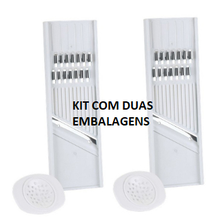 KIT 2 Conjuntos Cortador Descascador E Apoiador Para Legumes Branco Keita Dupla Face Multiuso Universal