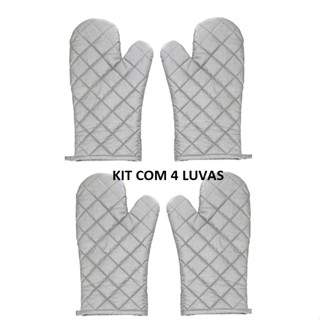 Kit C/4 Luva Térmica Forno Fogão Cozinha Quente Top Chef