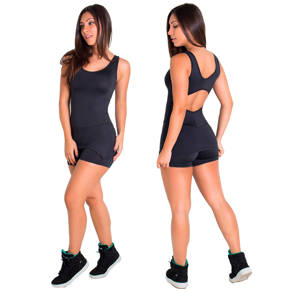 Kit 3 Macaquinhos Saia Tapa Bumbum Fitness Academia Suplex Feminino