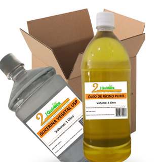 Glicerina Vegetal 1 litro e Óleo Rícino 1 litro - Para cabelo e Corpo em Oferta na Shopee