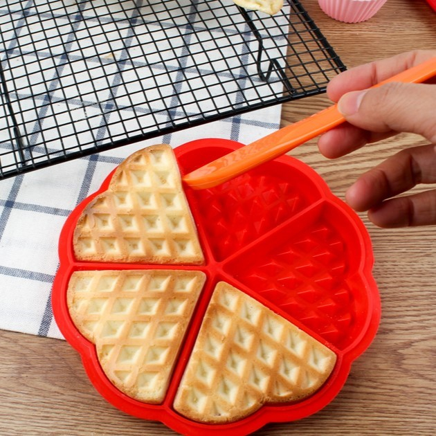 Forma de Silicone Waffle Chocolate Ovo Air Fryer 5 Cavidades