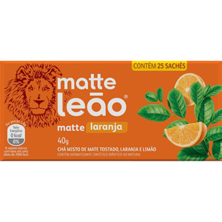 Chá Matte Leão Laranja - Caixa com 25 Sachês