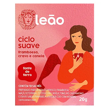 Chá Leão Fases Ciclo Suave - Framboesa, Cravo e Canela 10 Sachês em Oferta na Shopee
