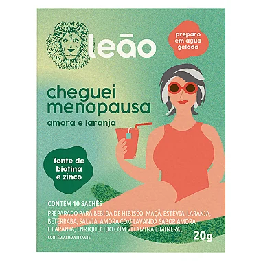 Chá Leão Fases Cheguei Menopausa - Amora e Laranja 10 Sachês em Oferta na Shopee