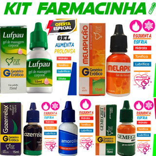 Kit Sex Shop Farmacinha Erótica1 (contém 5 GÉIS 15ml) - Topgel Sexy Shop Produtos Eróticos