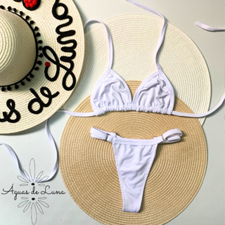 Biquini fita calcinha fio cortininha sem bojo biquíni fita de marquinha calcinha regulável em Oferta na Shopee