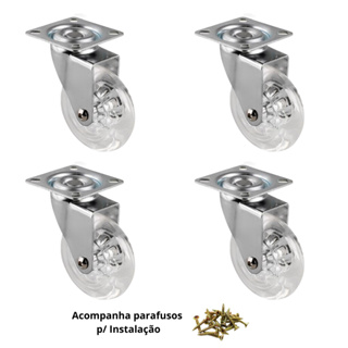 Kit 4 Rodizio Gel Silicone Giratório 50mm Sem Trava Móveis Geral Suporta 200kg Total em Oferta na Shopee
