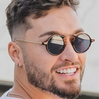 Óculos De Sol Steampunk Masculino Feminino Redondo Novidade Trend Tik Tok 2023